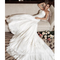 ZM16030 Vestido de boda blanco grande desmontable del vestido del tren de la vendimia Vestido de boda blanco 2016 del vestido de boda de la playa